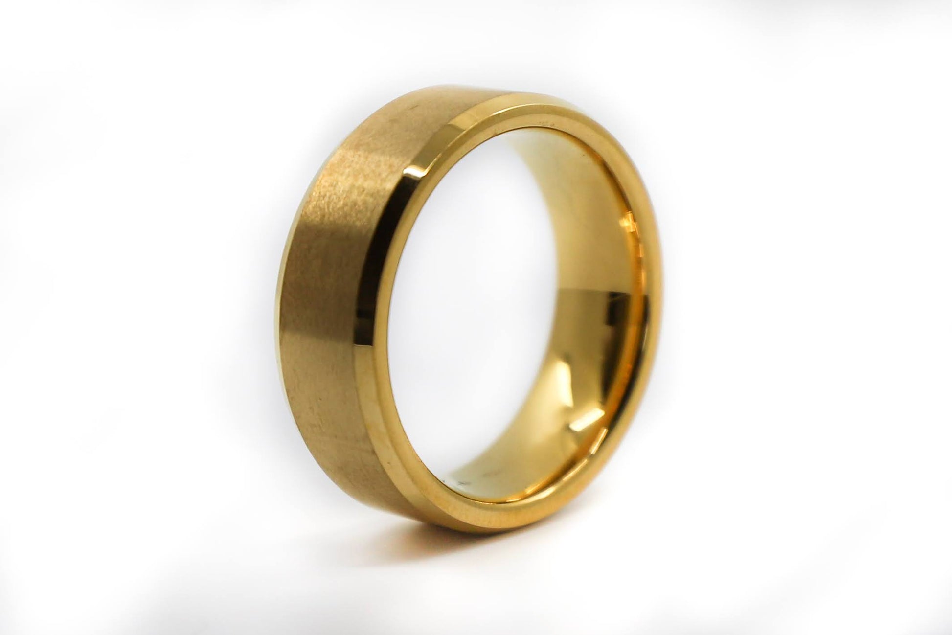 gold flat mens wedding ring