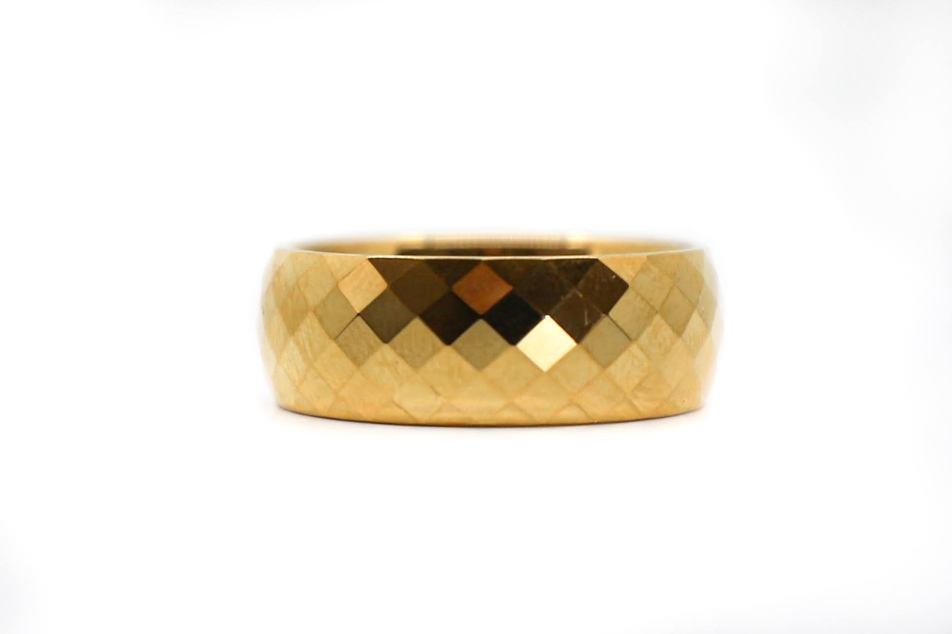 pattern gold mens ring