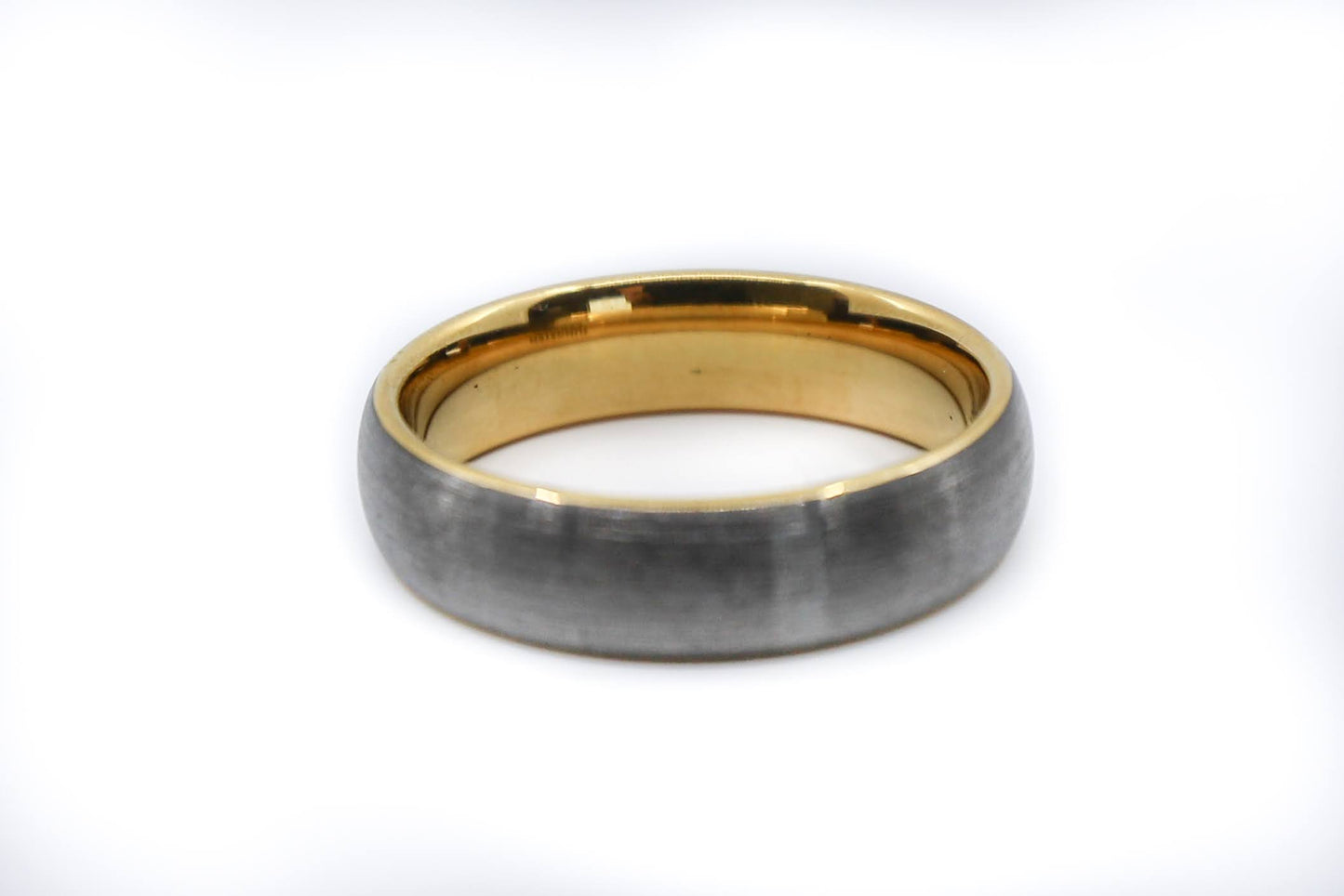 silver gold thin mens wedding band