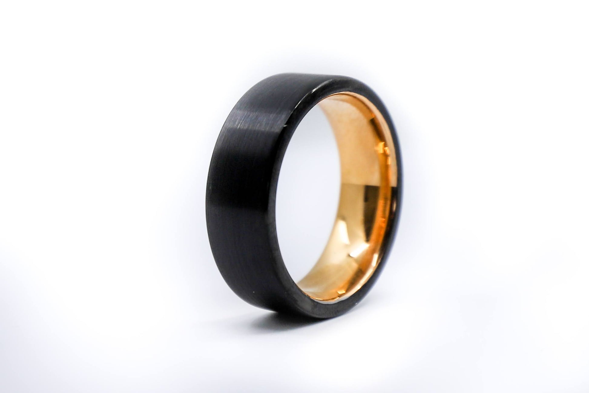 black and gold mens wedding band