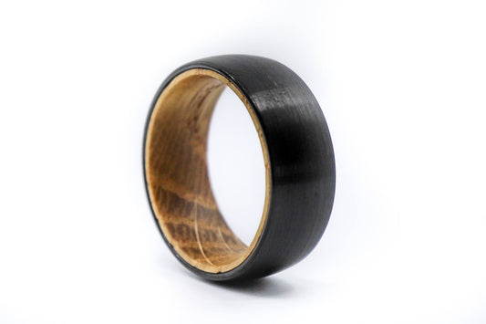 tennessee whiskey barrel wood ring with black band
