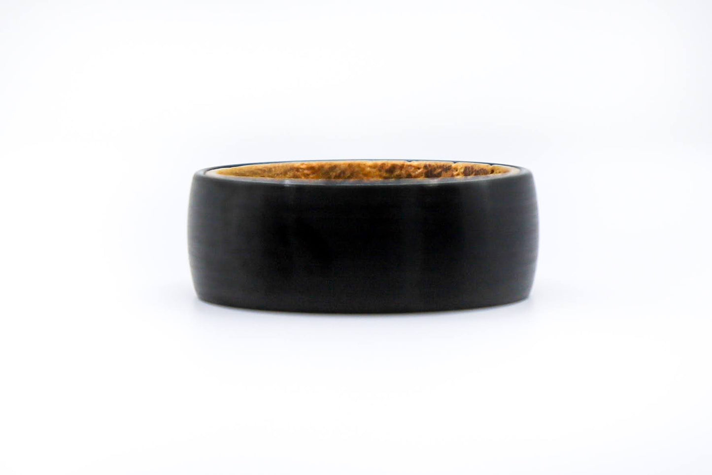 tennessee whiskey barrel wood wedding ring with black band
